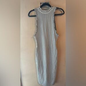 Reiss Monochrome Textured Sleeveless dress